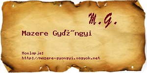 Mazere Gyöngyi névjegykártya